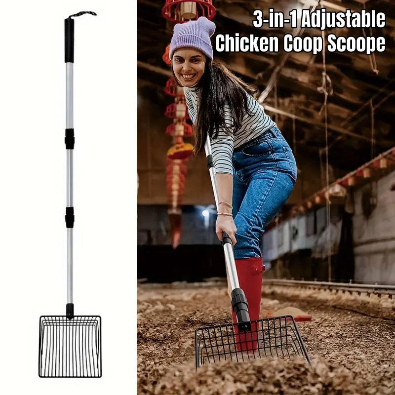 3-in-1 Chicken Coop Cleaning Scoop - Durable Waste Removal Tool