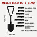 Premium 4-in-1 Folding Survival Shovel Camping Tool - Black