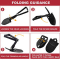 Premium 4-in-1 Folding Survival Shovel Camping Tool - Black