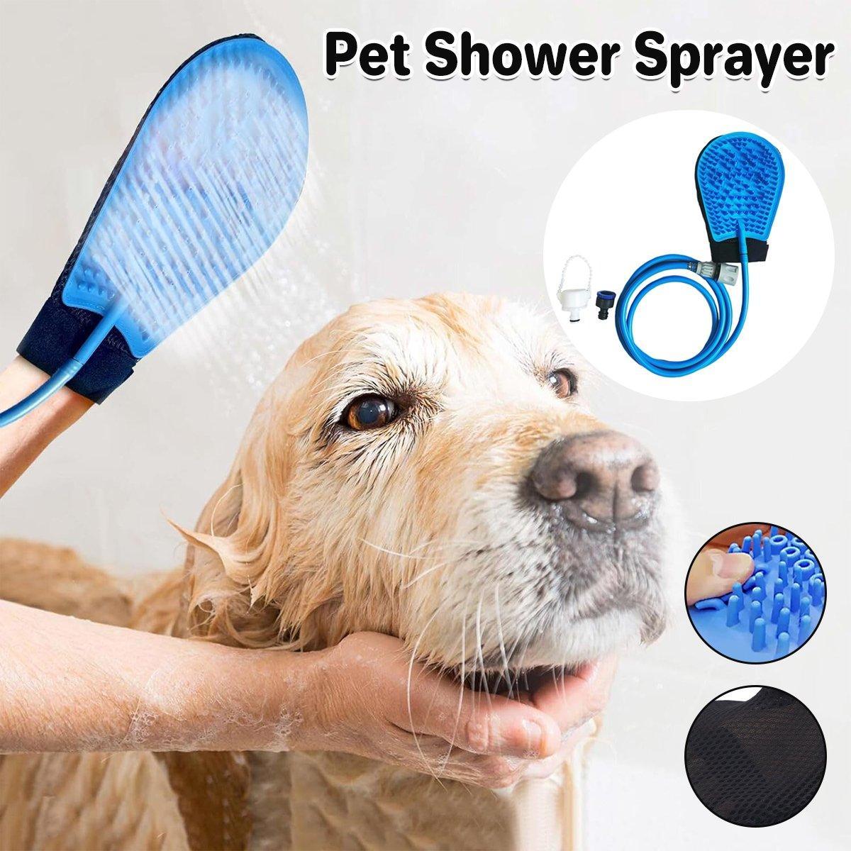 Dog Bath Brush Head Bath Magic - 2-in-1 Silicone Scrub & Shower Sprayer, 2.2m Hose - SuperSaverAU - view 1