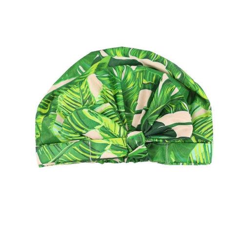 Premium Waterproof Reusable Shower Cap – Coconut Tree