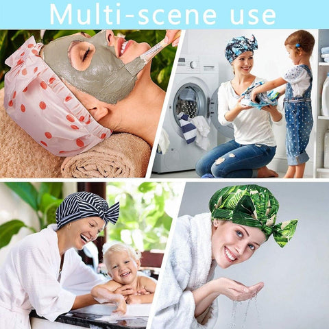 Premium Waterproof Reusable Shower Cap – Coconut Tree