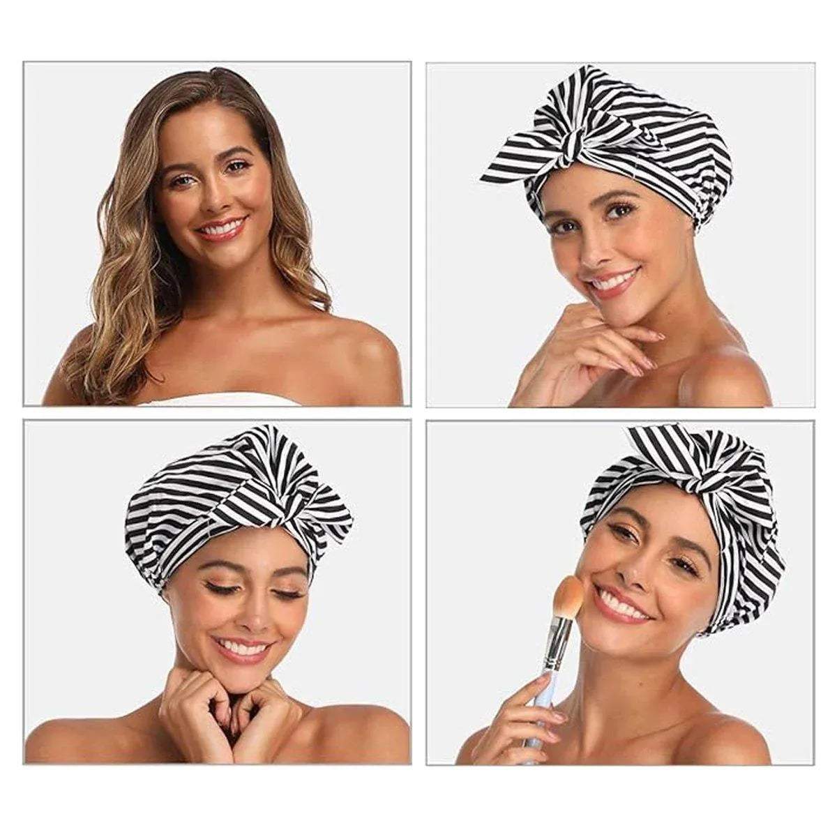 Premium Waterproof Reusable Shower Cap – Coconut Tree