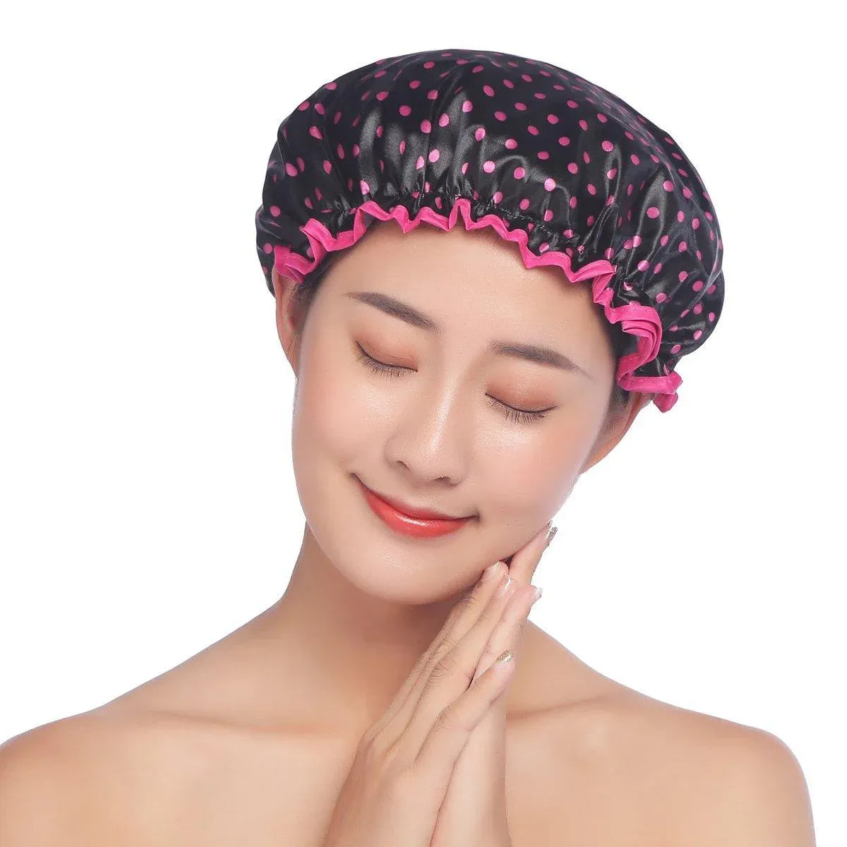 Premium Waterproof Reusable Shower Cap – Coconut Tree