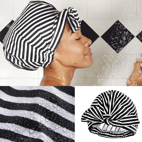 Premium Waterproof Reusable Shower Cap – Streak