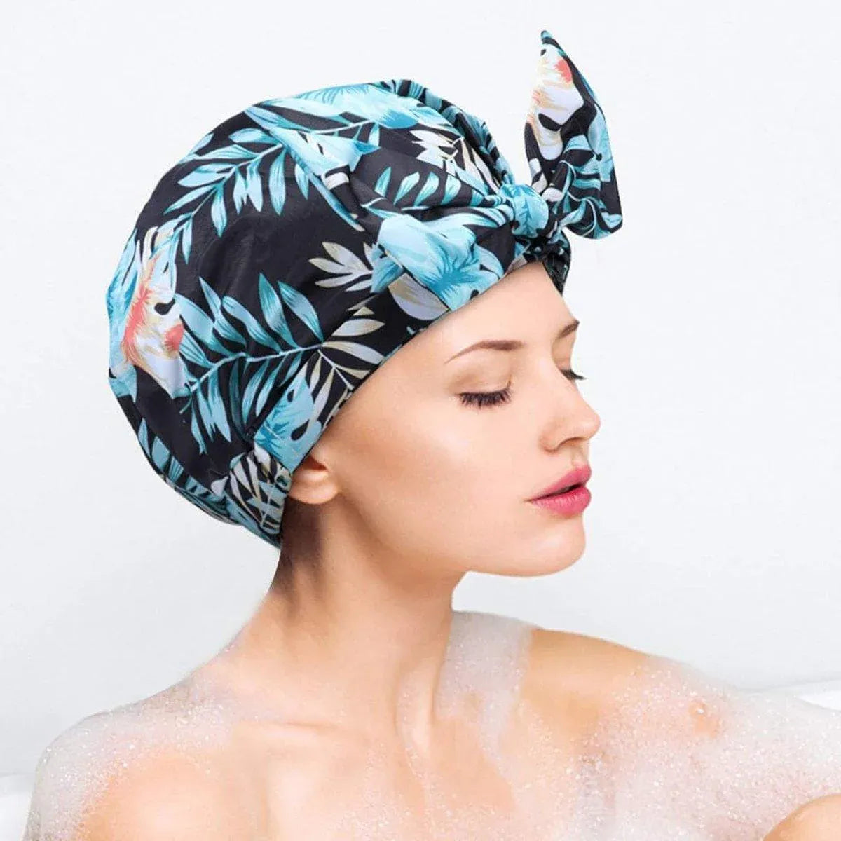 Premium Waterproof Reusable Shower Cap – Streak