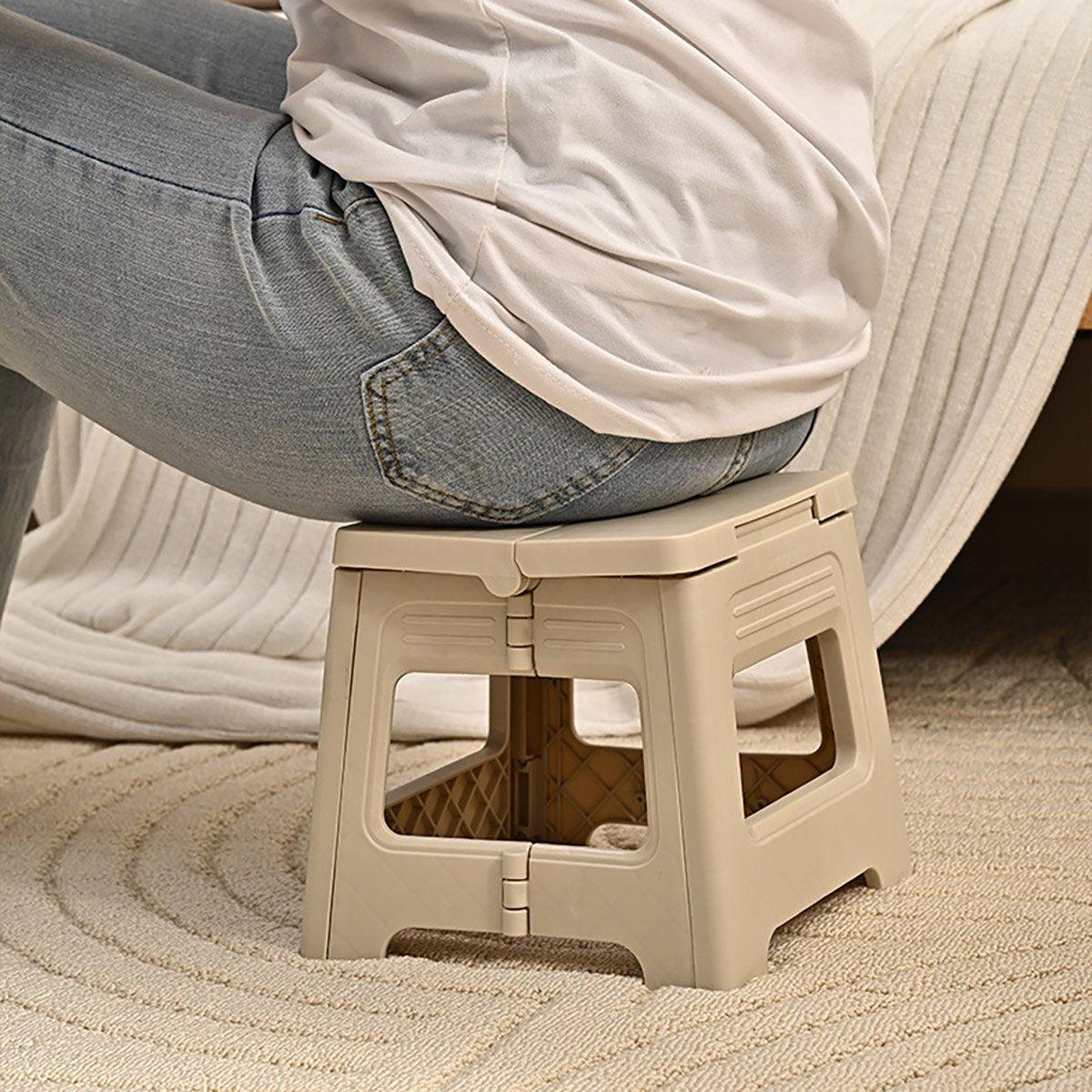 Premium Yellow Portable Adjustable Folding Plastic Stool Retractable Outdoor Chair