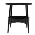 Premium Black Round 2 Tier Coffee Side Table Modern Minimalist 38cm