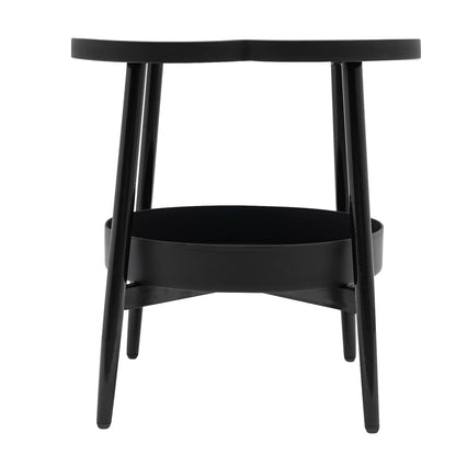 Stylish Black Round Coffee Side Table - Modern Minimalist Design