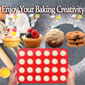 Premium 24-Hole Silicone Muffin Cake Moulds – Red 2 Pack