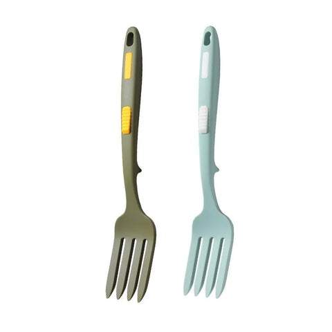 Premium Silicone Heat Resistant Cooking Forks – Blue-Green 2 Pack