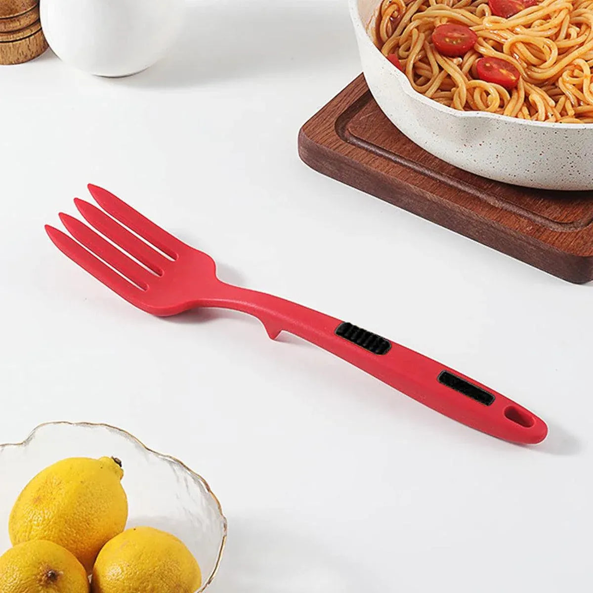 Premium Silicone Heat Resistant Cooking Forks – Blue-Green 2 Pack