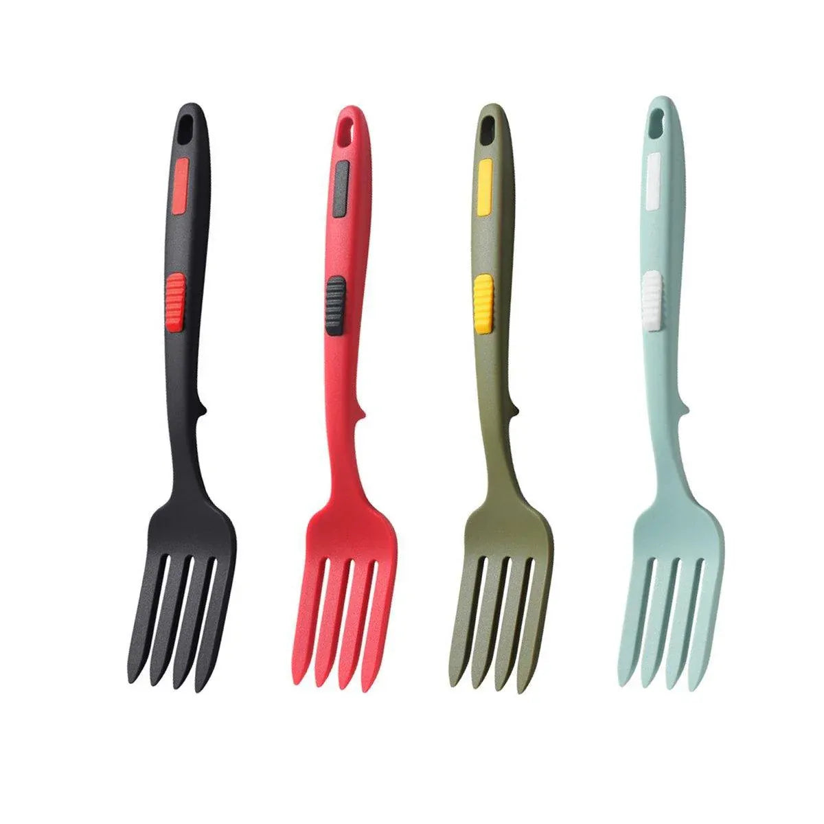 Premium Silicone Heat Resistant Cooking Forks – Red-Black 2 Pack