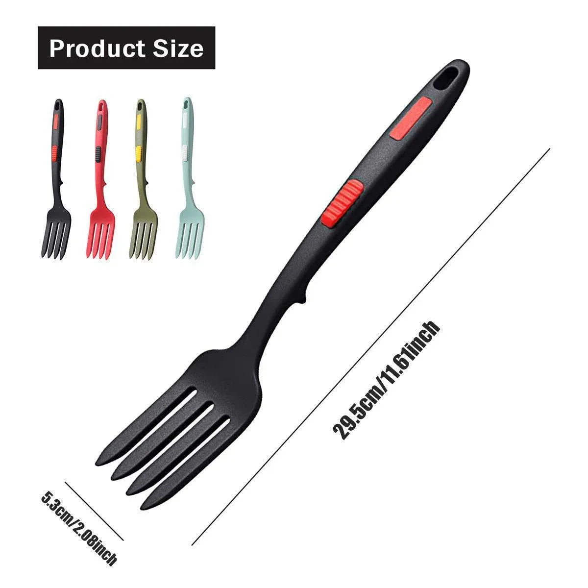 Premium Silicone Heat Resistant Cooking Forks – Red-Black 2 Pack