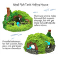 Premium Resin Grass House Aquarium Ornament Hideaway - A