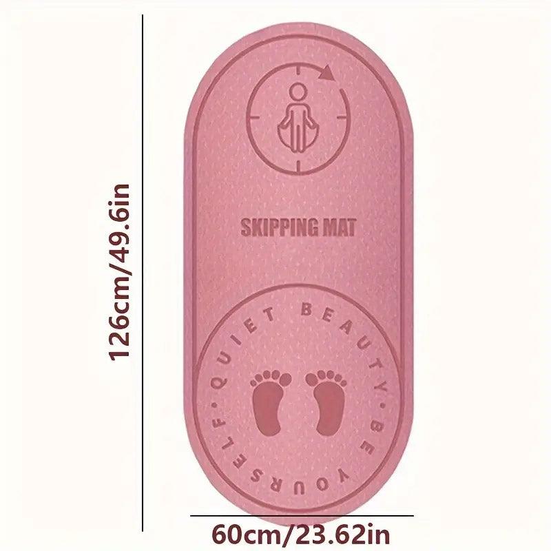 Premium 8mm TPE Shock Absorbing Jump Rope Mat 126 x 60cm - Pink