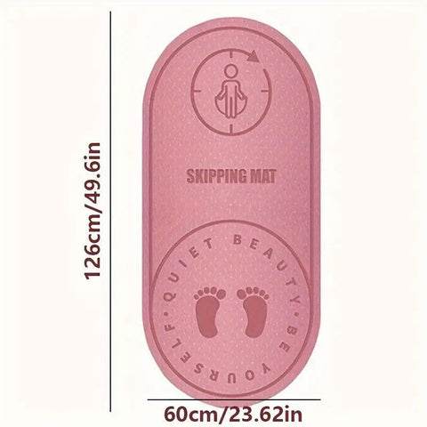 Premium 8mm TPE Shock Absorbing Jump Rope Mat 126 x 60cm - Pink