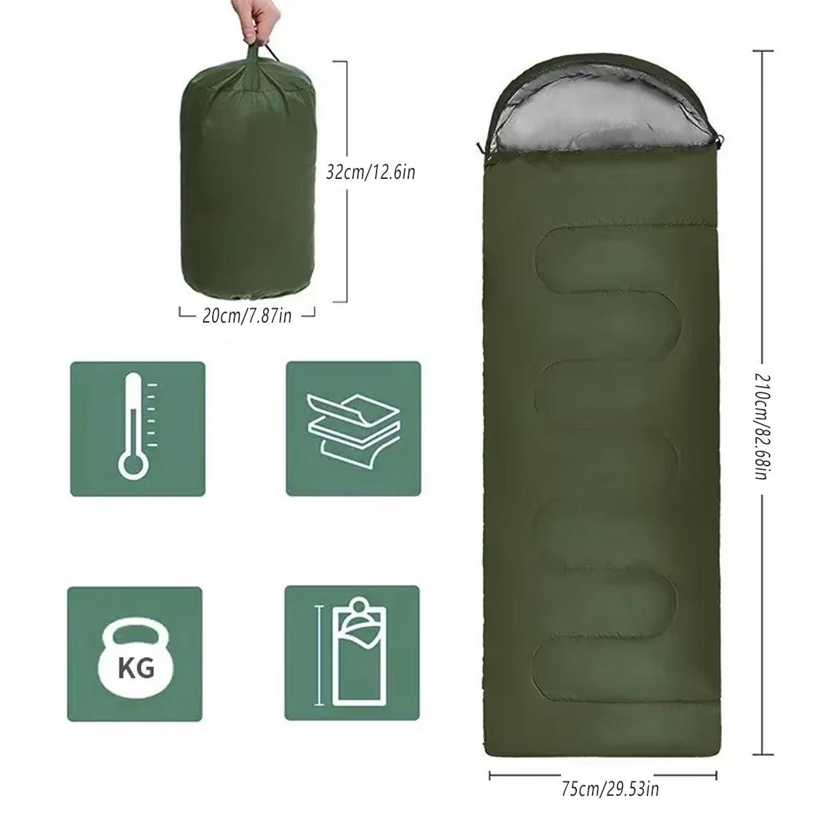 Single Sleeping Bag Outdoor Camping Hiking Thermal Warm Tent Travel Gear - Red - SuperSaverAU - view 1