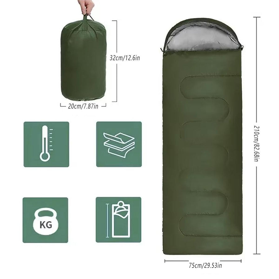 Single Sleeping Bag Outdoor Camping Hiking Thermal Warm Tent Travel Gear - Red - SuperSaverAU - view 1