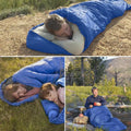 Single Sleeping Bag Outdoor Camping Hiking Thermal Warm Tent Travel Gear - Royal Blue - SuperSaverAU - view 1