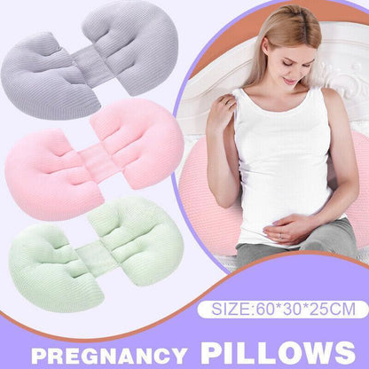 Adjustable Maternity Nursing Pillow Support Cushion for Pregnancy Sleep - Pink