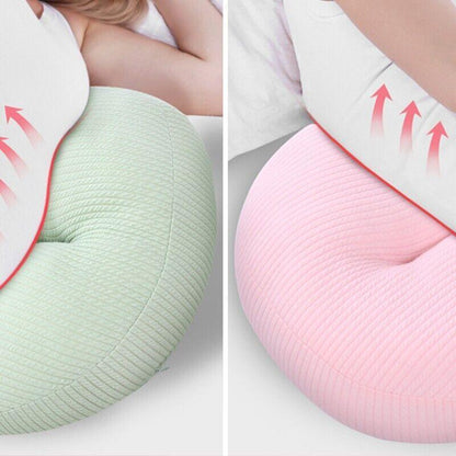 Adjustable Maternity Nursing Pillow Support Cushion for Pregnancy Sleep - Pink