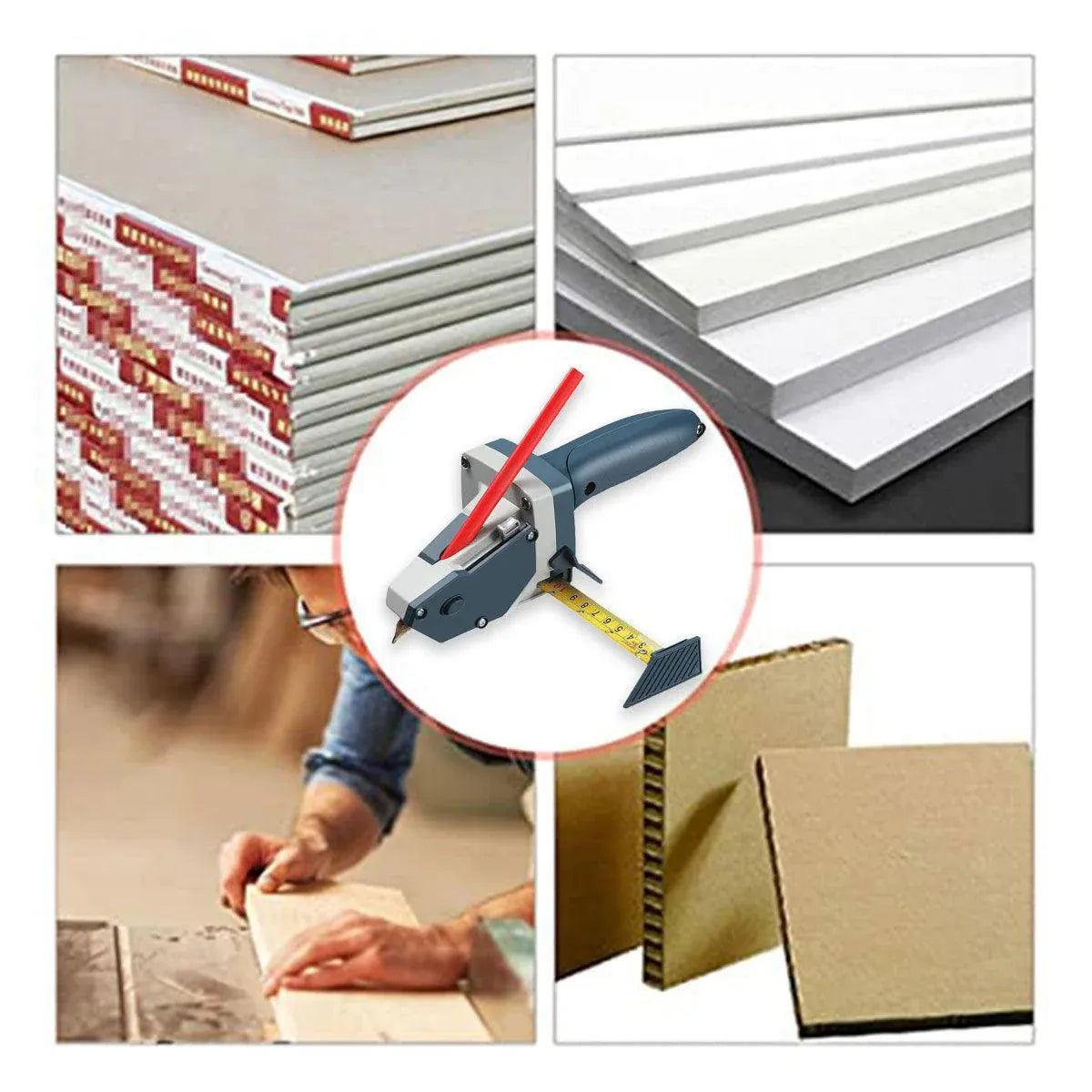 Premium Drywall Gypsum Board Cutter with 5m Tape Measure