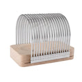 Premium Multifunction Kitchen Slicer – Stainless Steel with Oak Wood Base