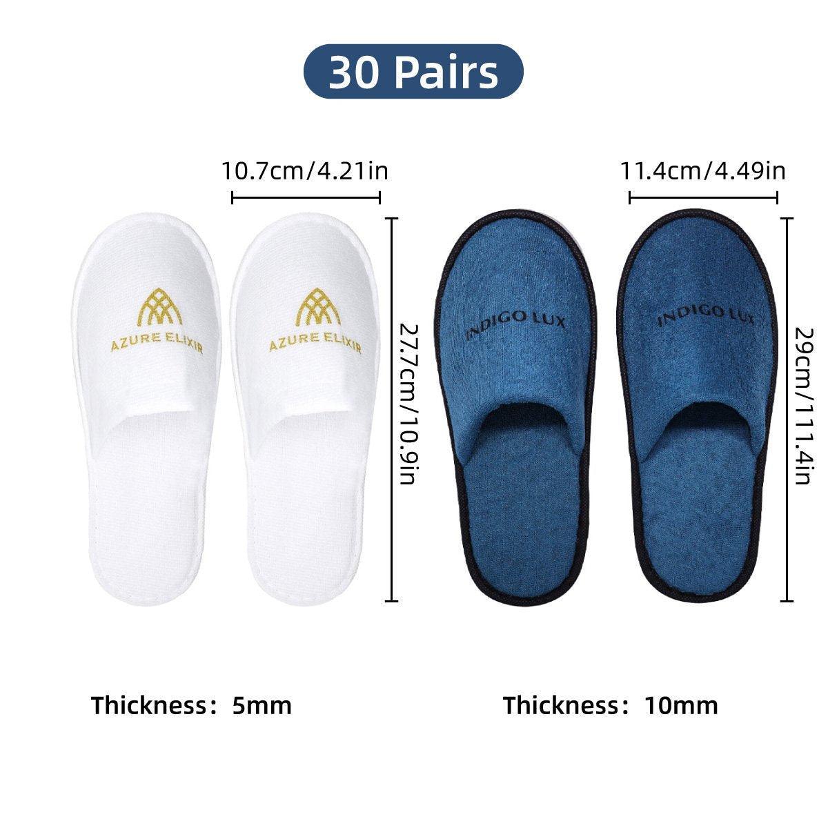 30 Pairs Hotel Guesthouse Hospitality Slippers for Household Comfort and Use - Blue - SuperSaverAU - view 3