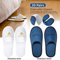 30 Pairs Hotel Guesthouse Hospitality Slippers for Household Comfort and Use - White - SuperSaverAU - view 1