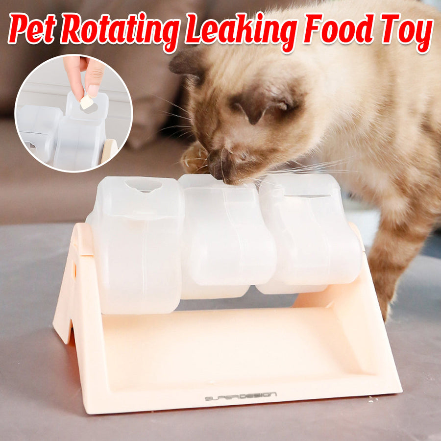 Cat Puzzle Feeder Toy - Rotating Leaky Food Dispenser for Snacks, 20 × 14 × 17.8 cm - SuperSaverAU - view 1