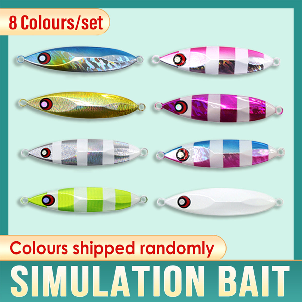 Fishing Lure Bait Set 8pcs Conical Boat Tackle Artificial Hard Bait Accessories - 40g - SuperSaverAU - view 1