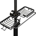 Premium Black Aluminium Faucet Shelf Sink Draining Basket with Towel Holder