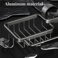 Premium Grey Aluminium Faucet Shelf Sink Draining Basket with Towel Holder