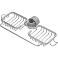 Premium Silver Aluminium Faucet Shelf Sink Draining Basket with Towel Holder