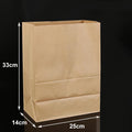 500PCS Kraft Food Paper Bags Brown Flat Bottom Lunch Bags Party Favour Bag - 500PCS-25*14*33CM - SuperSaverAU - view 5
