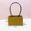 25x Kraft Paper Bag Flowers Waterproof Bouquet Basket Gift Box With Handle - 25PCS-Sq Big - SuperSaverAU - view 2