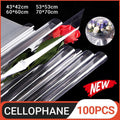 STOBOK 100PCS Clear Cellophane Wrap Rolls - 70*70CM, Transparent, 2.5 Mil Thickness - SuperSaverAU - view 1