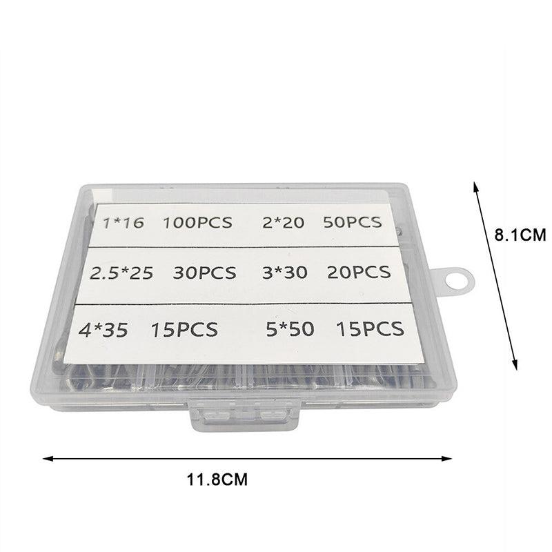 Premium 230 Piece Galvanised Cotter Pin Assortment Set