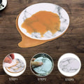 Premium Marble PU Coasters – Marble Black 6 Pack with Holder
