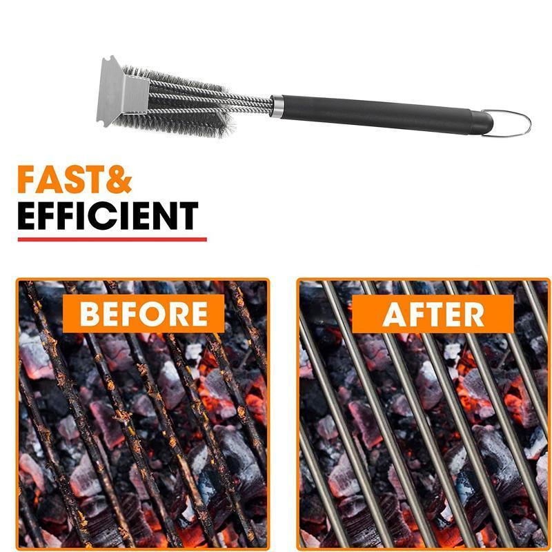 Premium 18-Inch BBQ Grill Brush & Scraper