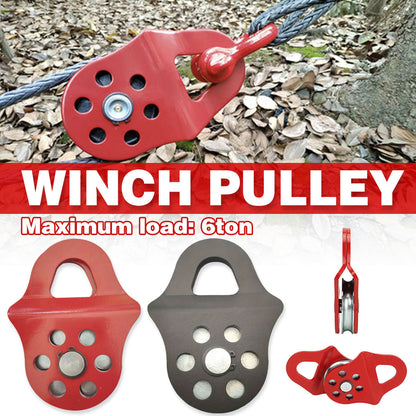 Heavy Duty Winch Pulley Snatch Block 6 Ton 13,000lbs Steel Red Accessory