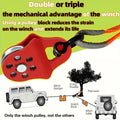Heavy Duty Winch Pulley Snatch Block 6 Ton 13,000lbs Steel Red Accessory - SuperSaverAU - view 4