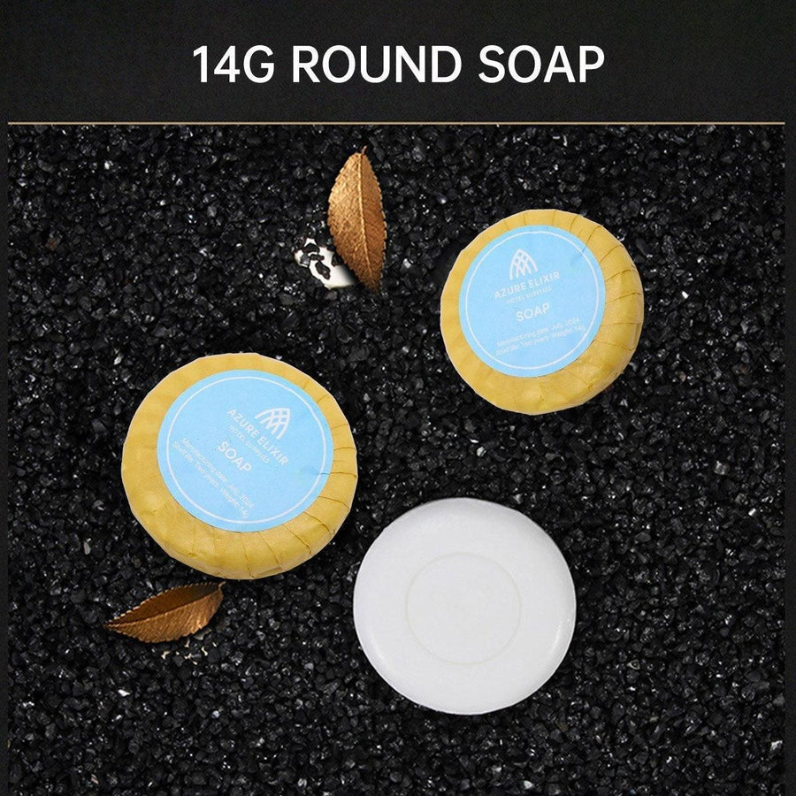 Premium 50pcs Round White Hotel Guest Soap Bars 14g Individually Wrapped