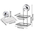 Premium Shower Soap Holder - Stainless Steel Suction Cup Bathroom Basket - Double Layer - SuperSaverAU - view 3