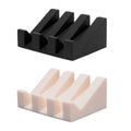 Premium 2 Pack White Silicone Soap Dish Holder Non Slip Draining Tray