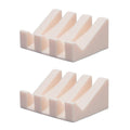 Premium 2 Pack White Silicone Soap Dish Holder Non Slip Draining Tray