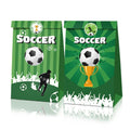 Fashion Football Sport Gift Bags Green Kraft Paper Sticker Set Party Favor Bags - 2sets-LB018 - SuperSaverAU - view 1