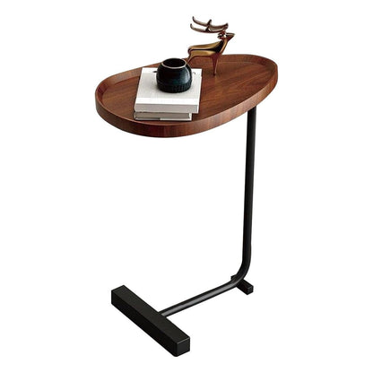 C-Shaped Wooden Snack Side Table for Sofa and Bed - Minimalist Design