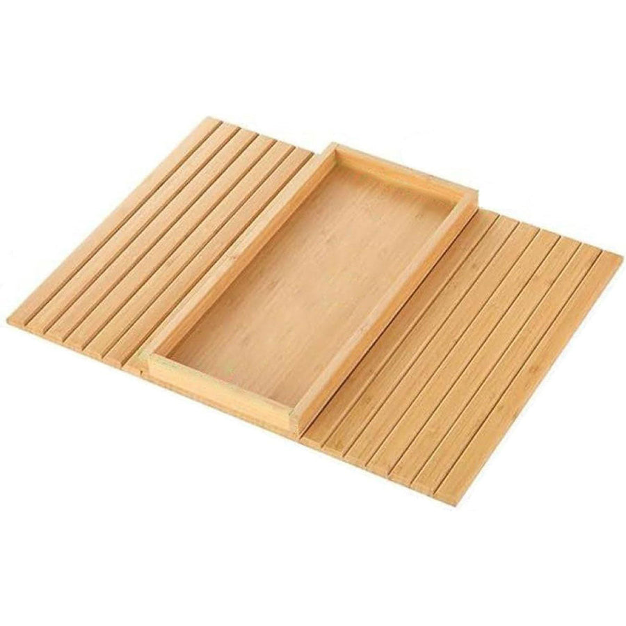 Premium Bamboo Foldable Sofa Armrest Tray Organiser 45.7x33.5cm